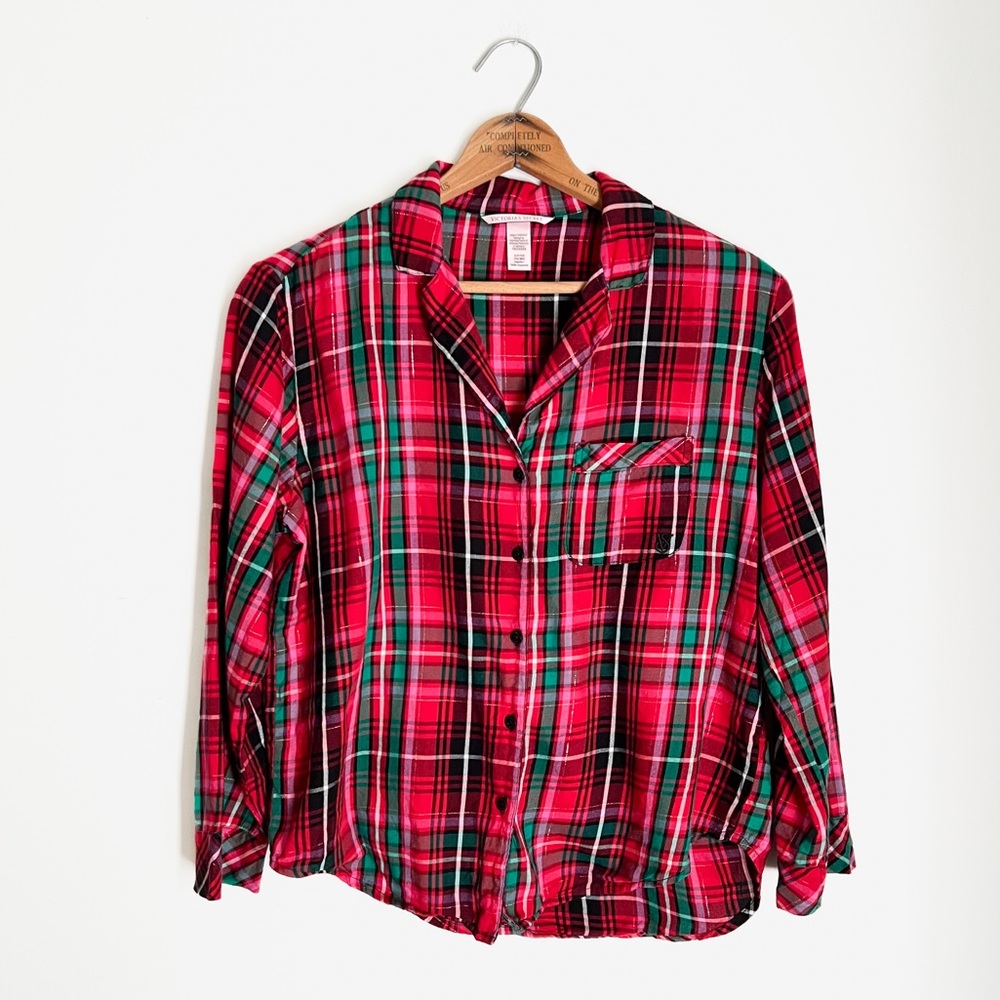 Victoria’s Secret Plaid Button-Down Pajama Top
